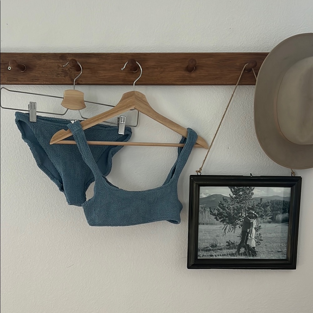 Blue Knit Bikini Set